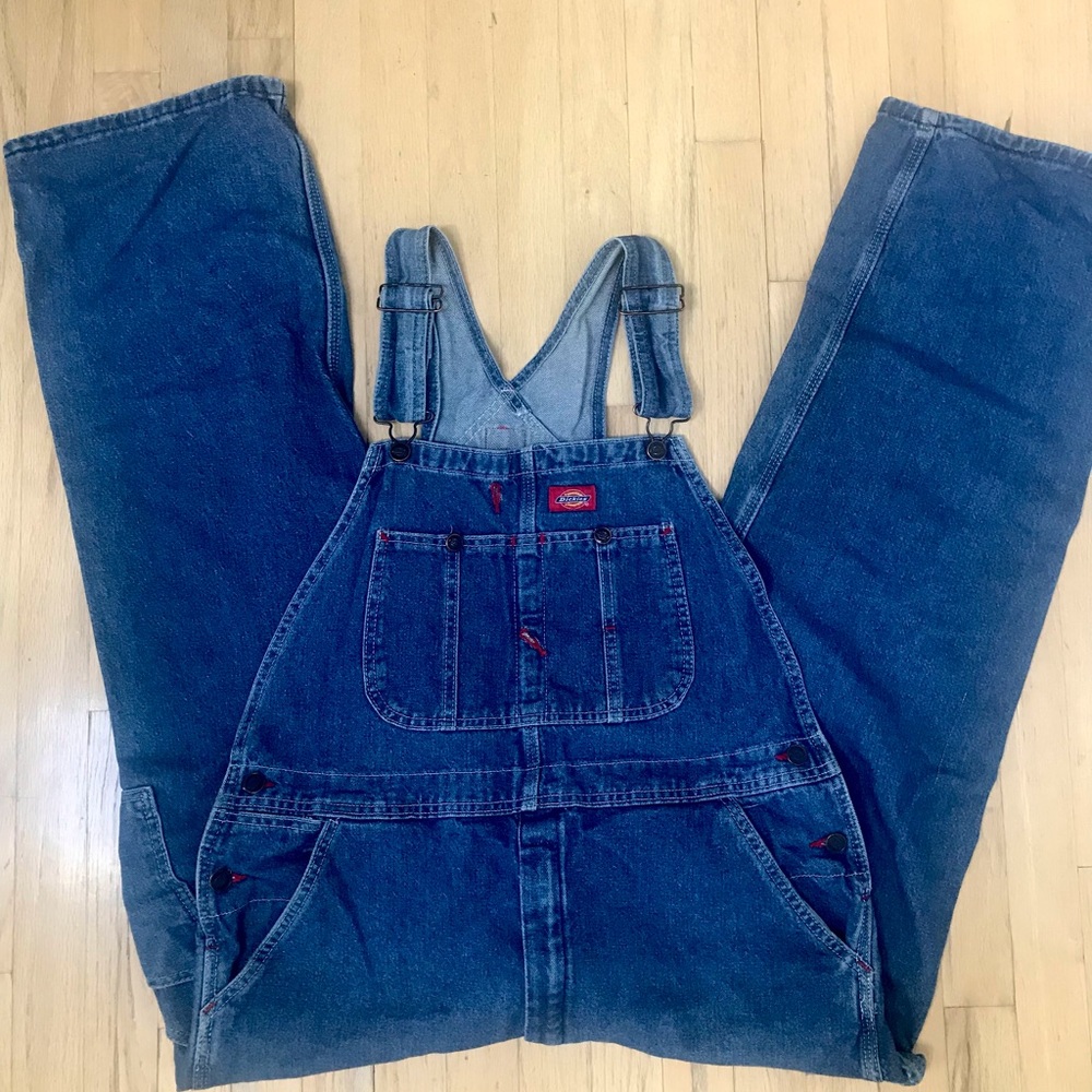 Dickies Stonewashed indigo Bib Overalls 34x30